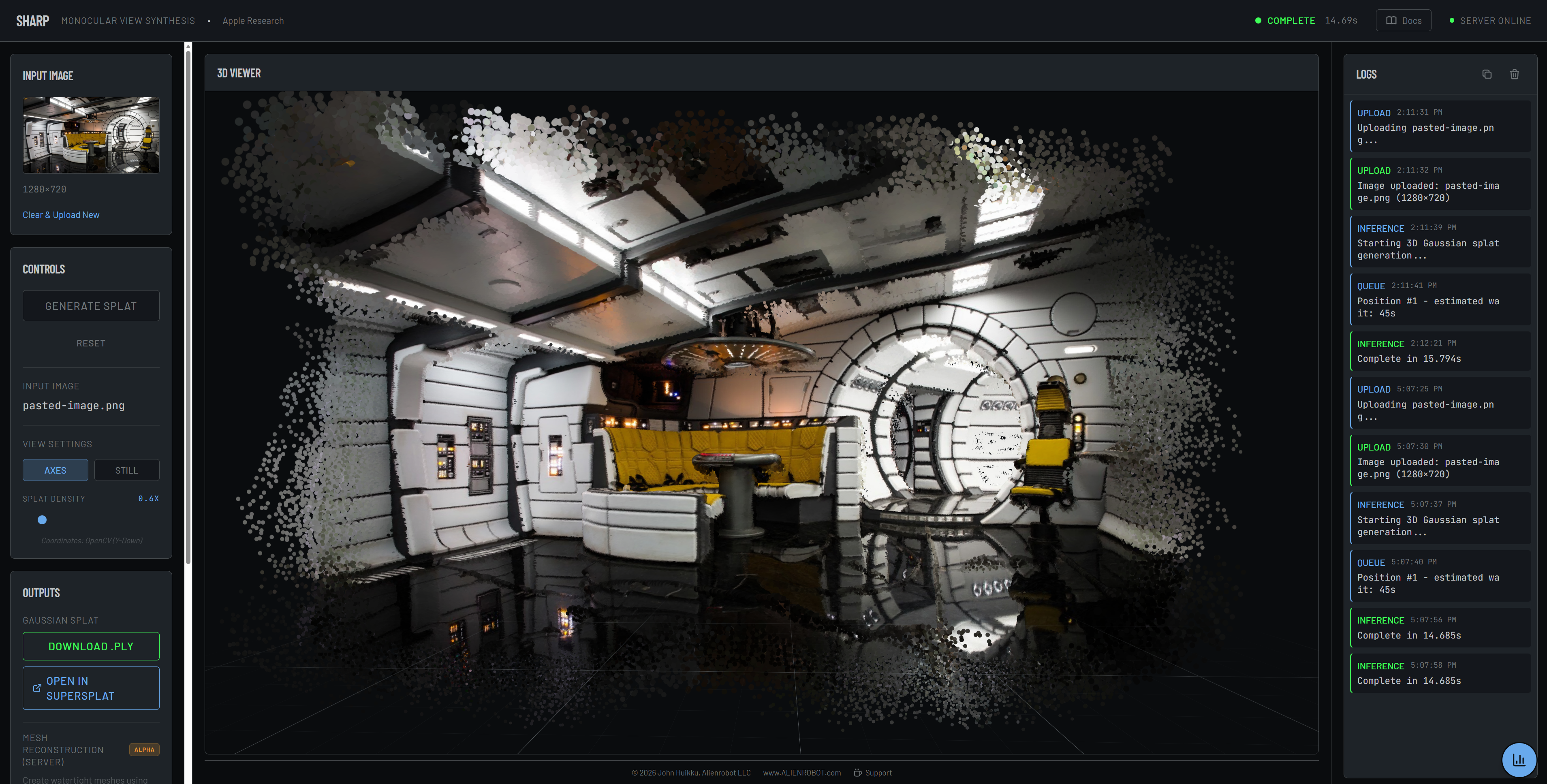 Sharp 3D View Synthesis Interface