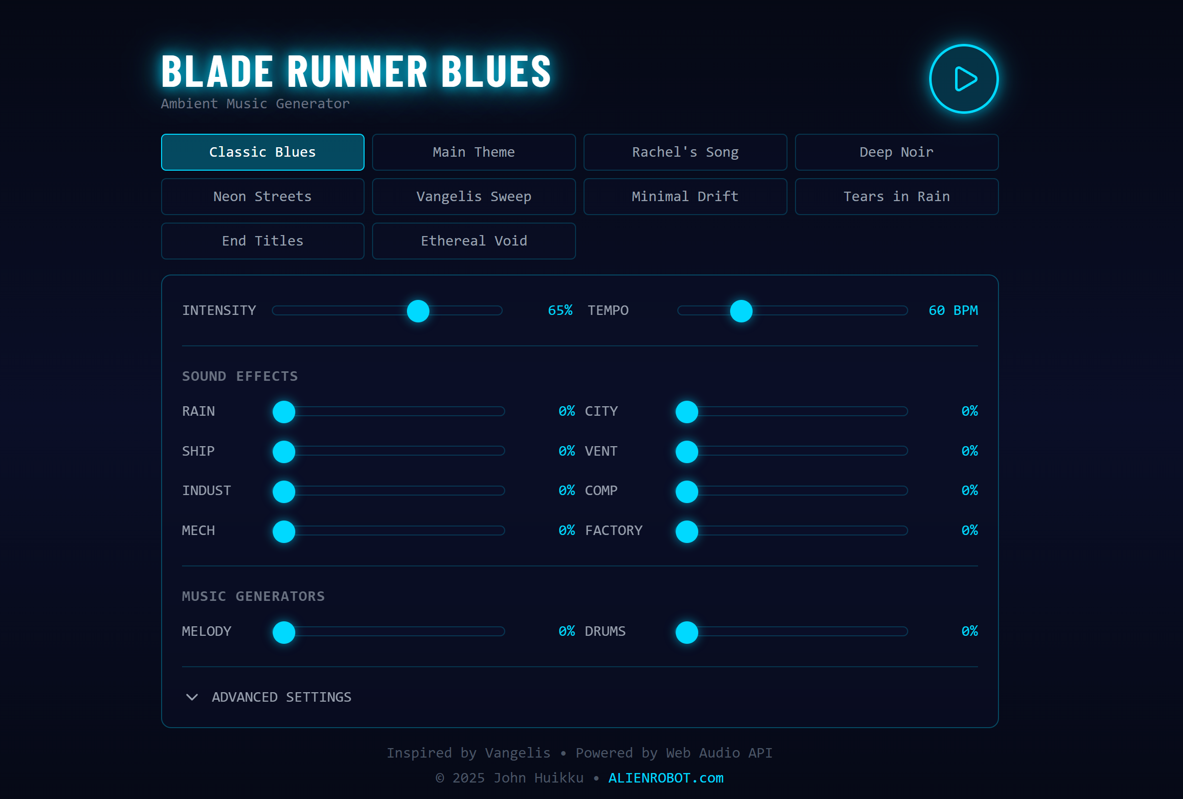 Blade Runner Blues Interface