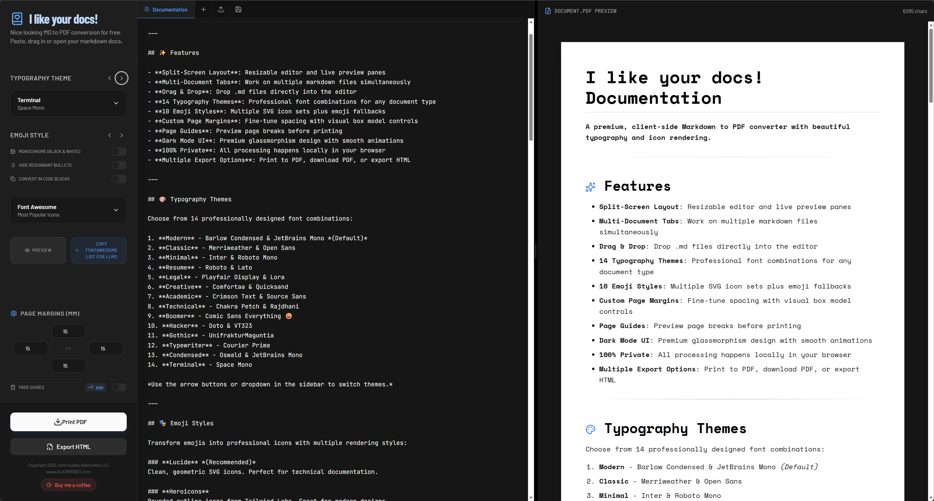 I Like Your Docs Interface