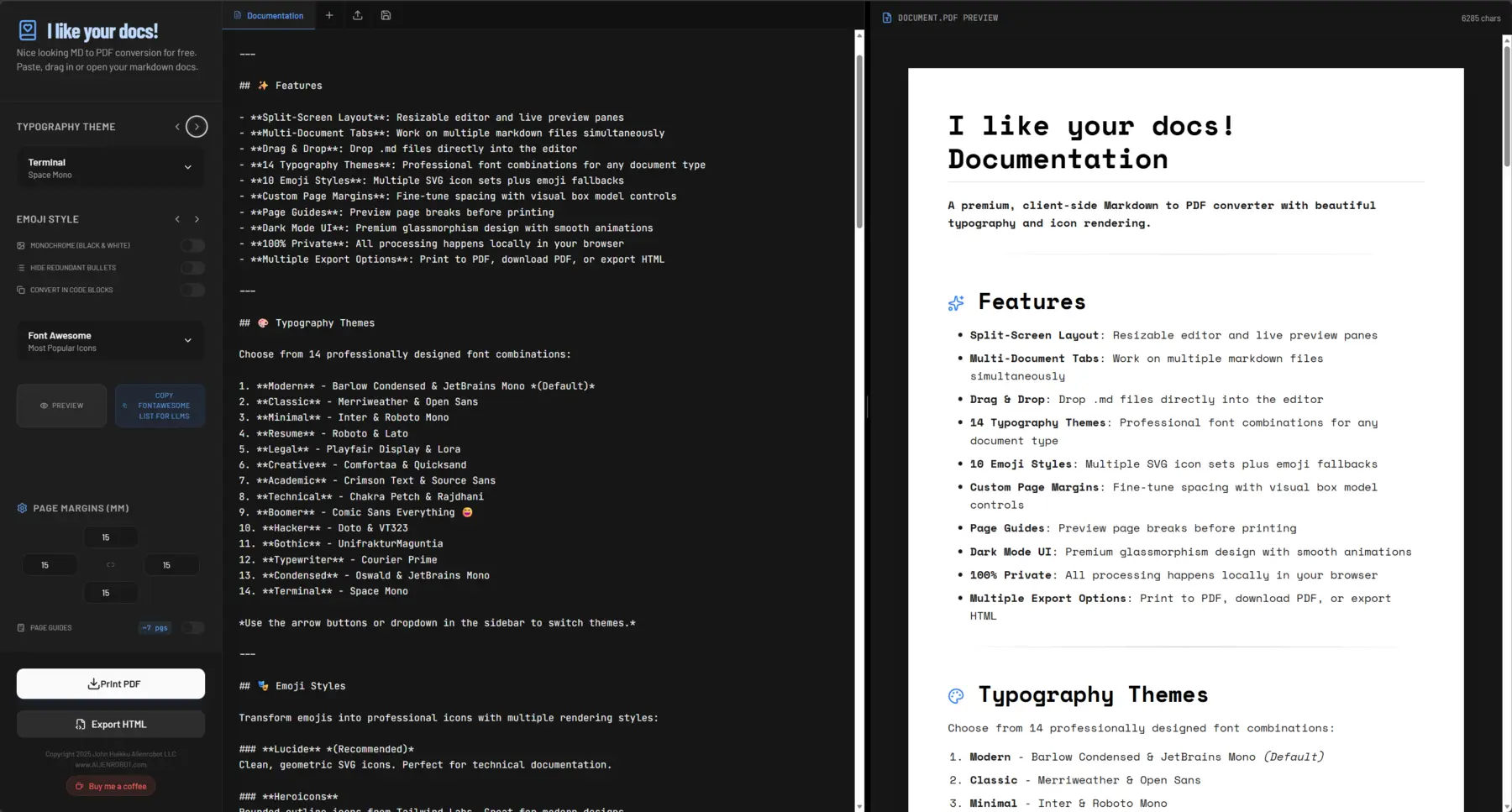 I Like Your Docs Interface